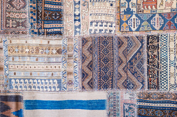 Background of antique handmade turkish kilim rugs