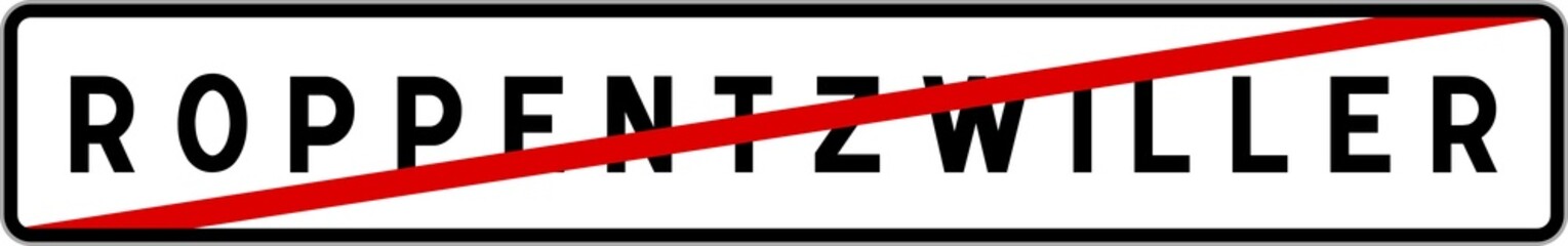 Obraz premium Panneau sortie ville agglomération Roppentzwiller / Town exit sign Roppentzwiller
