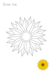 Simple Outline Stroke Flower Blossom Shape Photo Drawing Skills For Kids A3/A4/A5 suitable format size. Print it by yourself at home and enjoy!