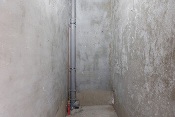 interior of the apartment without decoration in gray colors. rough finish