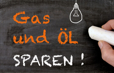 Gas and Oil saving in German Gas und Oel sparen