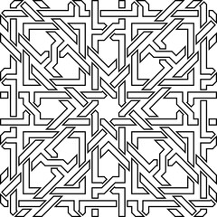 Traditional celtic pattern, black and white vector illustration.