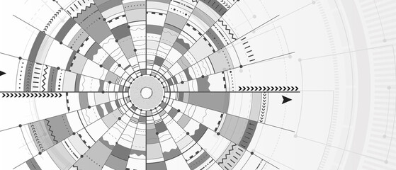 Obraz premium Technology composition black and white abstract background