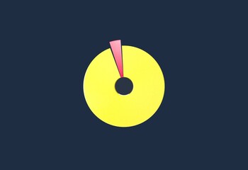 An abstract pie chart diagram in red and yellow. 3D Render.