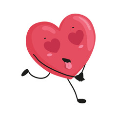 Illustrations with heart in love. Lovely romantic illustration for valentine's day.