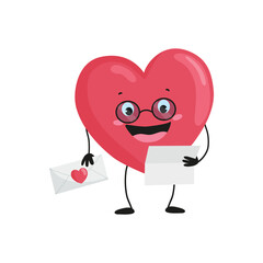 Illustrations with heart in love. Lovely romantic illustration for valentine's day.