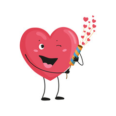 Illustrations with heart in love. Lovely romantic illustration for valentine's day.