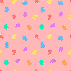 Vector pattern with a set of numbers in the style of bubbles, numbers from 0 to 9