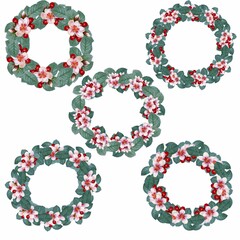 Watercolor cherry blossom compositions, perfect to use on the web or in print