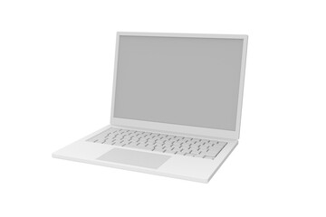 ノートPCイメージCG_斜めアングル_背景透過