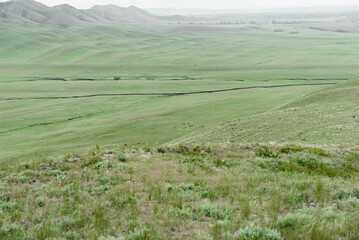 Fototapeta premium mountains nature and green fields