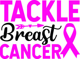 Tackle breast cancer vector arts 