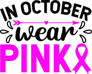 In October wear pink vector arts