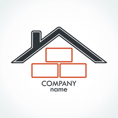 house bricks and roof logo