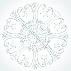 3d white plastic ornamental circle background