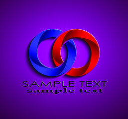 double circle sign / corporate stile vector symbol