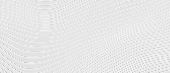 White soft wavy universal background for business presentation. Abstract flowy elegant pattern. Minimalist empty striped blank. Halftone monochrome modern digital minimal