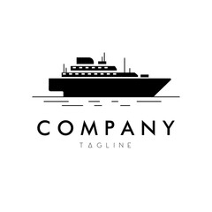 Obraz premium cruise ship with square window sailing logo vector illustration design