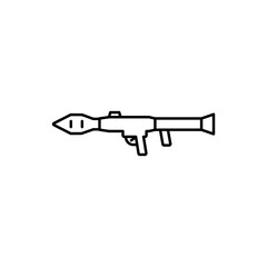 Rocket launcher line vector icon. Editable stroke