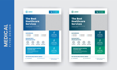 	
Corporate healthcare and medical flyer or poster design layout