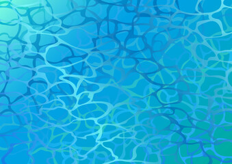 Vector drawing of water, sea, blue waves. Sun glare on the water. Background vector illustration