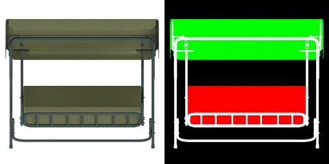 3D rendering illustration of a garden swing