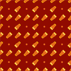 Beer glass seamless pattern, great design for any purposes. Doodle style. Hand drawn image. Color repeat template. Party drinks concept. Freehand drawing. Cartoon sketch graphic draft