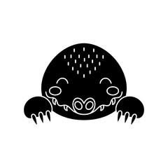 Cute Scandinavian crocodile head. Animal face for kids t-shirts, wear, nursery decoration, greeting cards, invitations, poster, house interior. Vector stock illustration