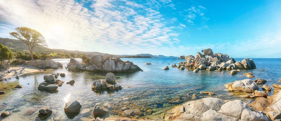 Photo sur Plexiglas Plage de Palombaggia, Corse Vue remarquable sur les plages de Palombaggia et Tamaricciu.