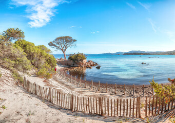 Remarkable view of  Palombaggia and Tamaricciu beaches.