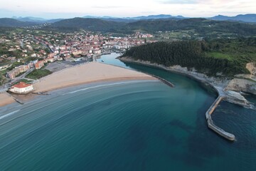 Aerial view of beach - Plentzia - obrazy, fototapety, plakaty