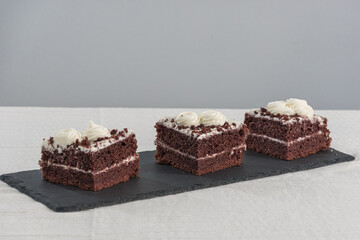 chocolate cake on a white background