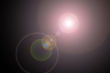 Lens glare Abstraction of the sun 3D