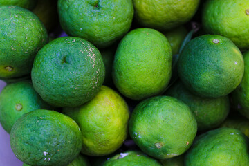 Full frame view of Lime or Limau (Citrus amblycarpa)