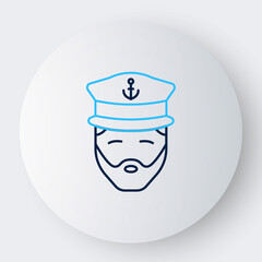 Line Captain of ship icon isolated on white background. Travel tourism nautical transport. Voyage passenger ship, cruise liner. Colorful outline concept. Vector