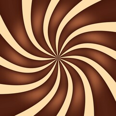 Sweet candy swirl chocolate. Sunshine background.