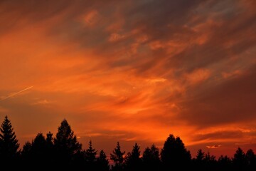 Sunset on Szybowcowa mountain, Jezpow Sudecki