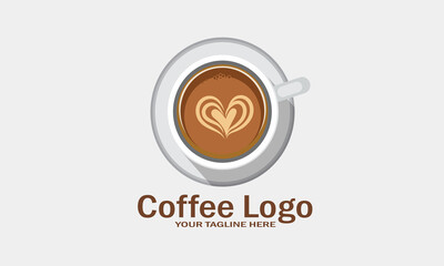 Cup of love coffee store logo designs vector illustration for coffee store designs brand concept