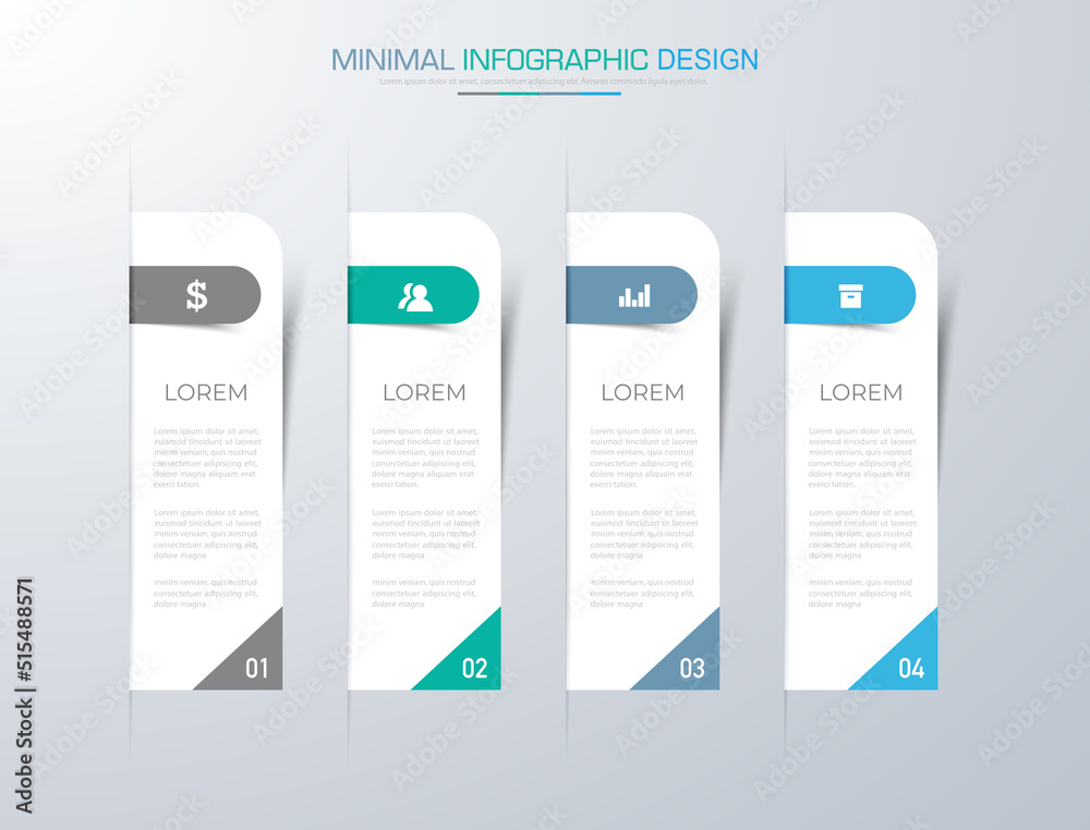 Wall mural business infographic template the concept is circle option step with full color icon can be used for