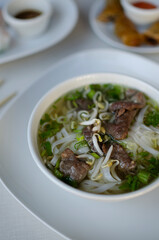Vietnamese pho soup with beef