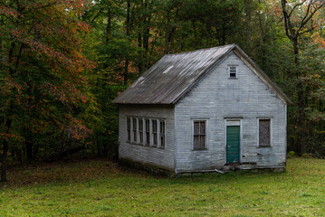 Fototapeta na wymiar Abandoned Traditional One-Room Schoolhouse - Appalachian Mountain Region - West Virginia