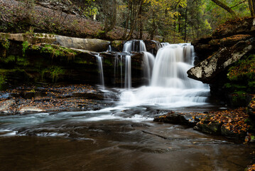 Fototapeta premium Dunloup Creek Falls - Long Exposure of Waterfall - New River Gorge National Park and Preserve - Appalachian Mountain Region - Thurmond, West Virginia