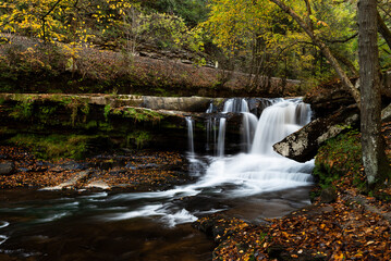 Fototapeta na wymiar Dunloup Creek Falls - Long Exposure of Waterfall - New River Gorge National Park and Preserve - Appalachian Mountain Region - Thurmond, West Virginia