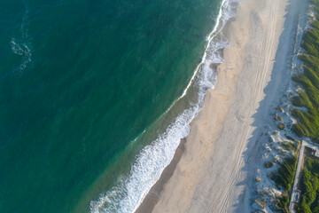 aerial view with drone of a beach