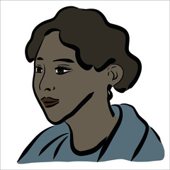 portrait of a black woman. illustration.