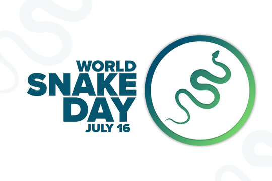 World Snake Day. July 16. Holiday concept. Template for background, banner, card, poster with text inscription. Vector EPS10 illustration.