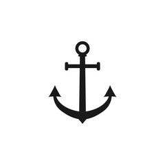 Anchor icon. Marine Anchor. Vector illustration, flat design.