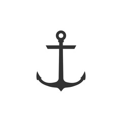 Anchor icon. Marine Anchor. Vector illustration, flat design.