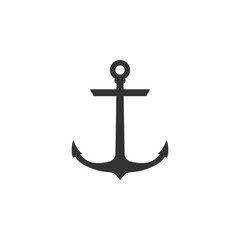 Anchor icon. Marine Anchor. Vector illustration, flat design.