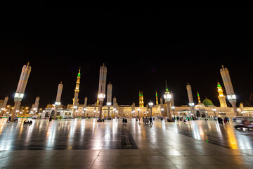 Pilgrims and worshippers visit the Al Masjid an Nabawi, the second holiest site in Islam in the...